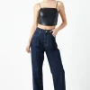 GREY LAB Tops*- Pu Corset Top BLACK