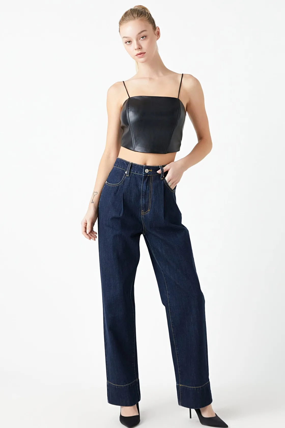 grey_lab__pu_corset_top_0.webp GREY LAB Tops*- Pu Corset Top BLACK