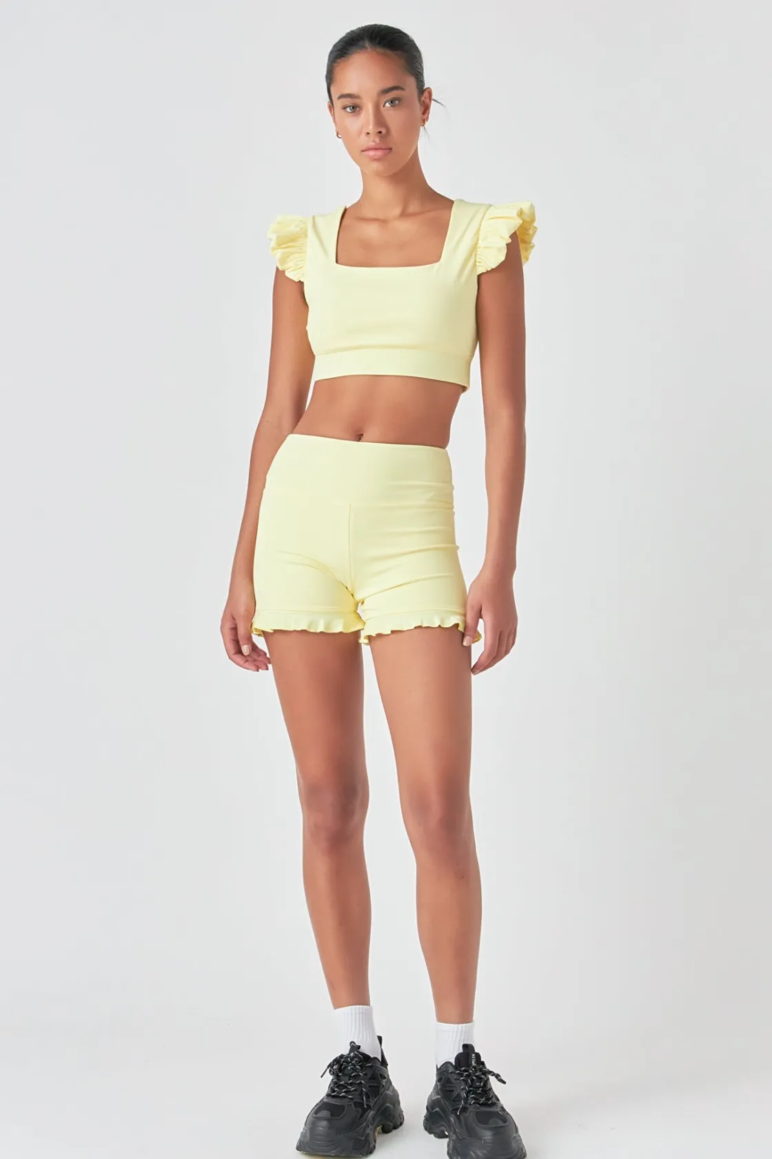 grey_lab__puff_sleeve_cro_1.webp GREY LAB Tops*- Puff Sleeve Crop Top LIGHTYELLOW