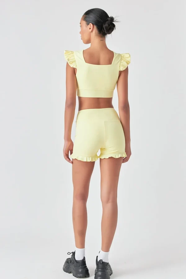 GREY LAB Tops*- Puff Sleeve Crop Top LIGHTYELLOW