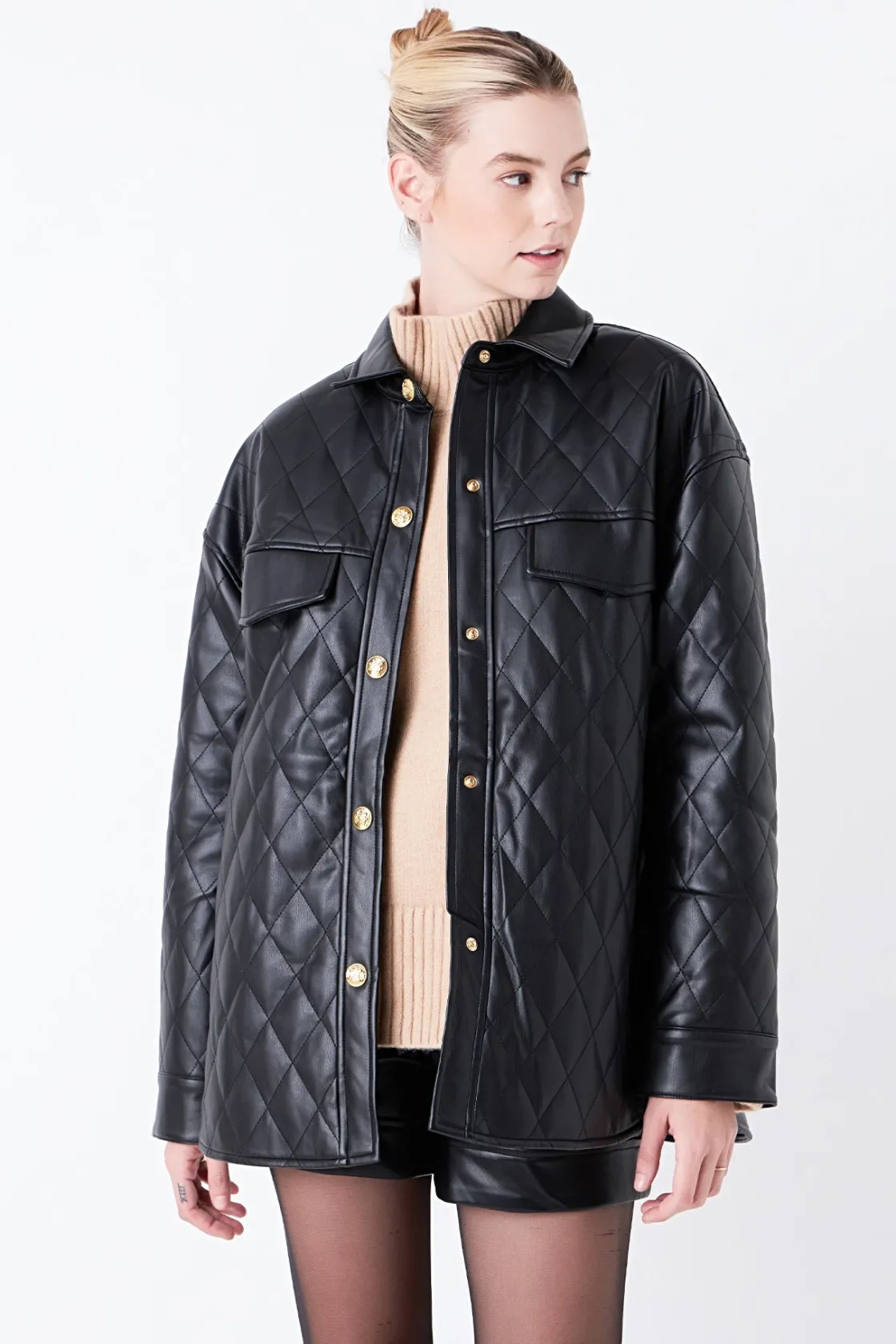 grey_lab__quilted_faux_le_2.webp GREY LAB Jackets & Coats | Tops*- Quilted Faux Leather Jacket BLACK