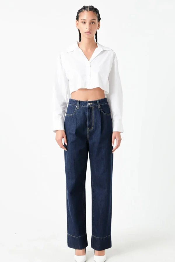GREY LAB Shirts & Blouses | Tops*- Raw Edge Cropped Shirts