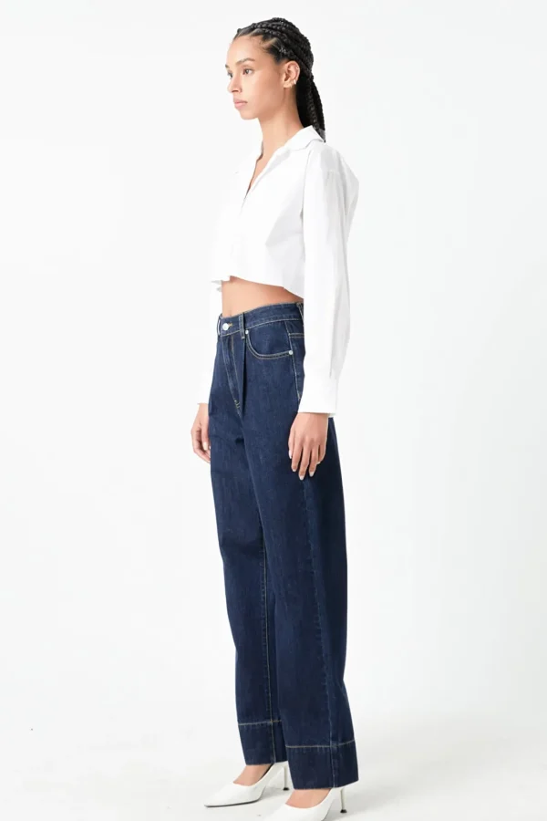 GREY LAB Shirts & Blouses | Tops*- Raw Edge Cropped Shirts