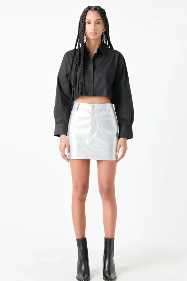 GREY LAB Shirts & Blouses | Tops*- Raw Edge Cropped Shirts