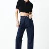 GREY LAB Sweaters & Knits | Tops*- Ribbed Polo Knit Top with Side slit BLACK