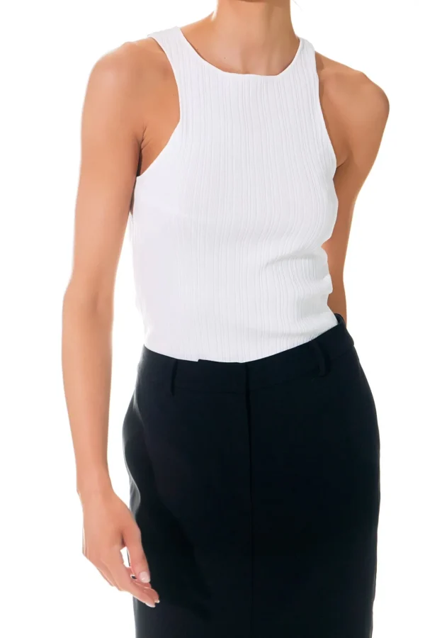 GREY LAB Tops*- Ribbed Racer Back Slick Tank