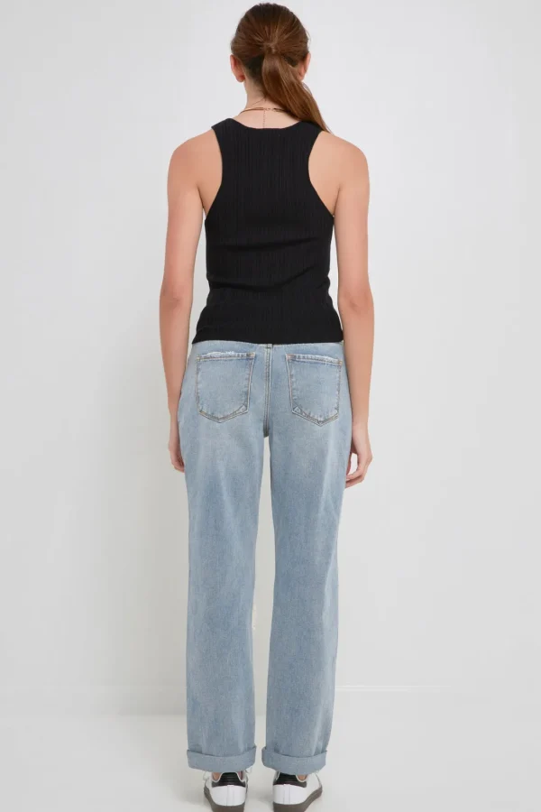 GREY LAB Tops*- Ribbed Racer Back Slick Tank