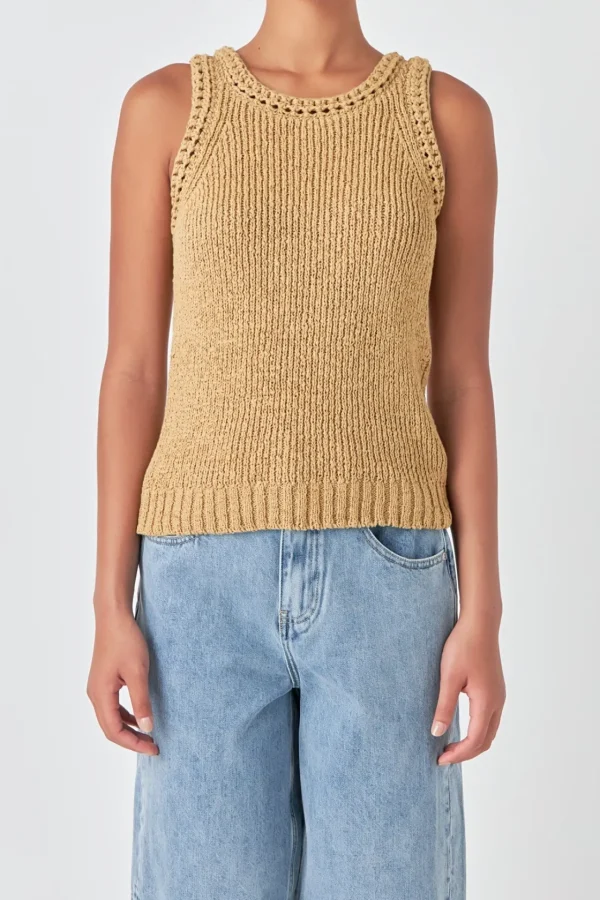 GREY LAB Sweaters & Knits | Tops*- Round Neck Sleeveless Knit Top