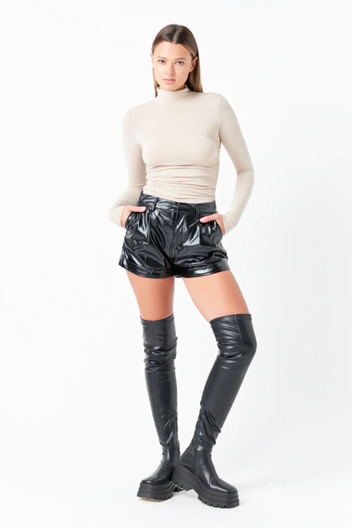 grey_lab__ruched_turtlene_1.webp GREY LAB Tops*- Ruched Turtleneck Top