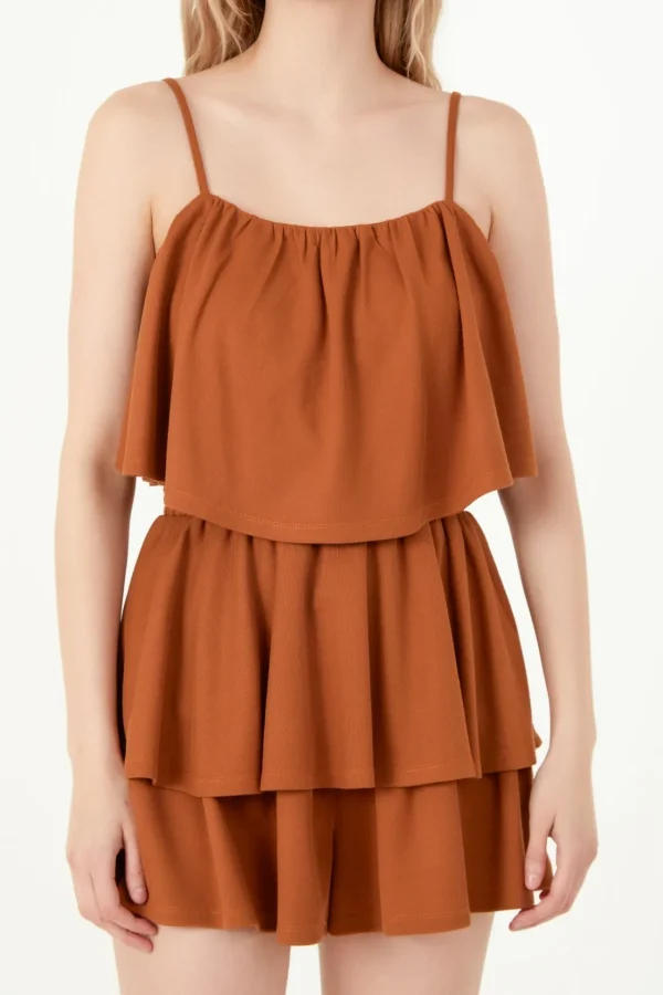 GREY LAB Sweaters & Knits | Tops*- Ruffled Knit Romper BROWN