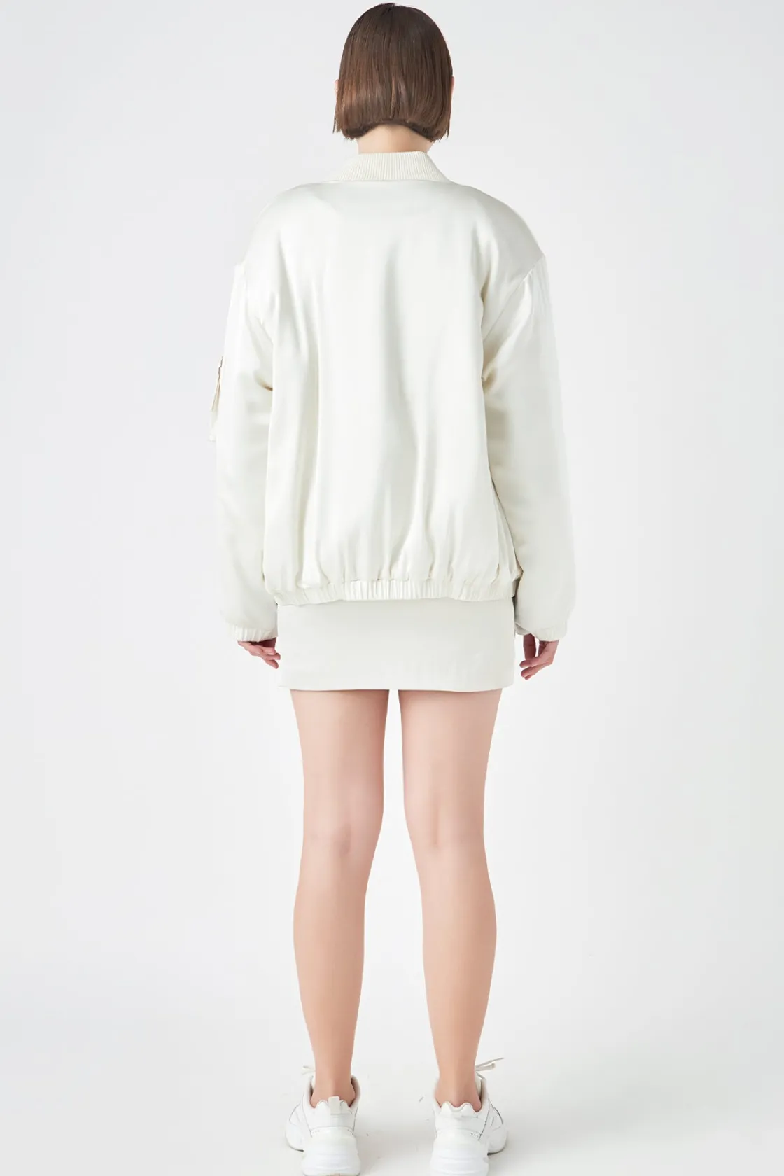 grey_lab__satin_bomber_ja_5.webp GREY LAB Matching Sets | Jackets & Coats*- Satin Bomber Jacket IVORY