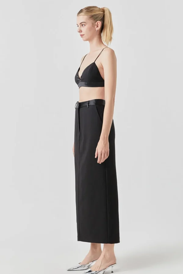GREY LAB Tops*- Satin Contrast Bra Top BLACK
