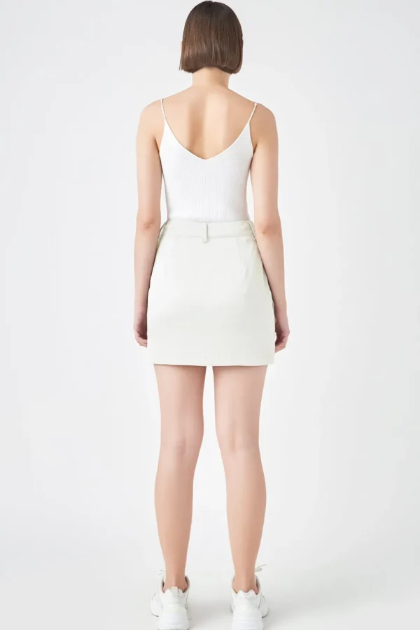 GREY LAB Matching Sets | Skirts*- Satin Pocket Mini Skirt IVORY