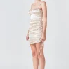GREY LAB Satin Dresses | Tops*- Satin Ruched Mini Dress CHAMPAGNE
