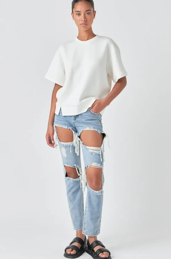 GREY LAB Tops*- Scuba Oversized Sweatshirt OFFWHITE
