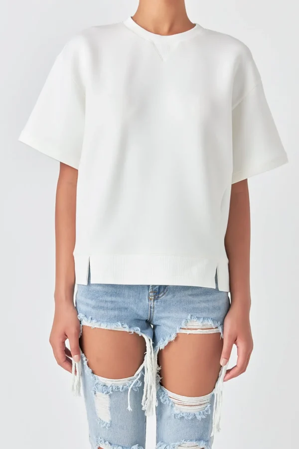 GREY LAB Tops*- Scuba Oversized Sweatshirt OFFWHITE