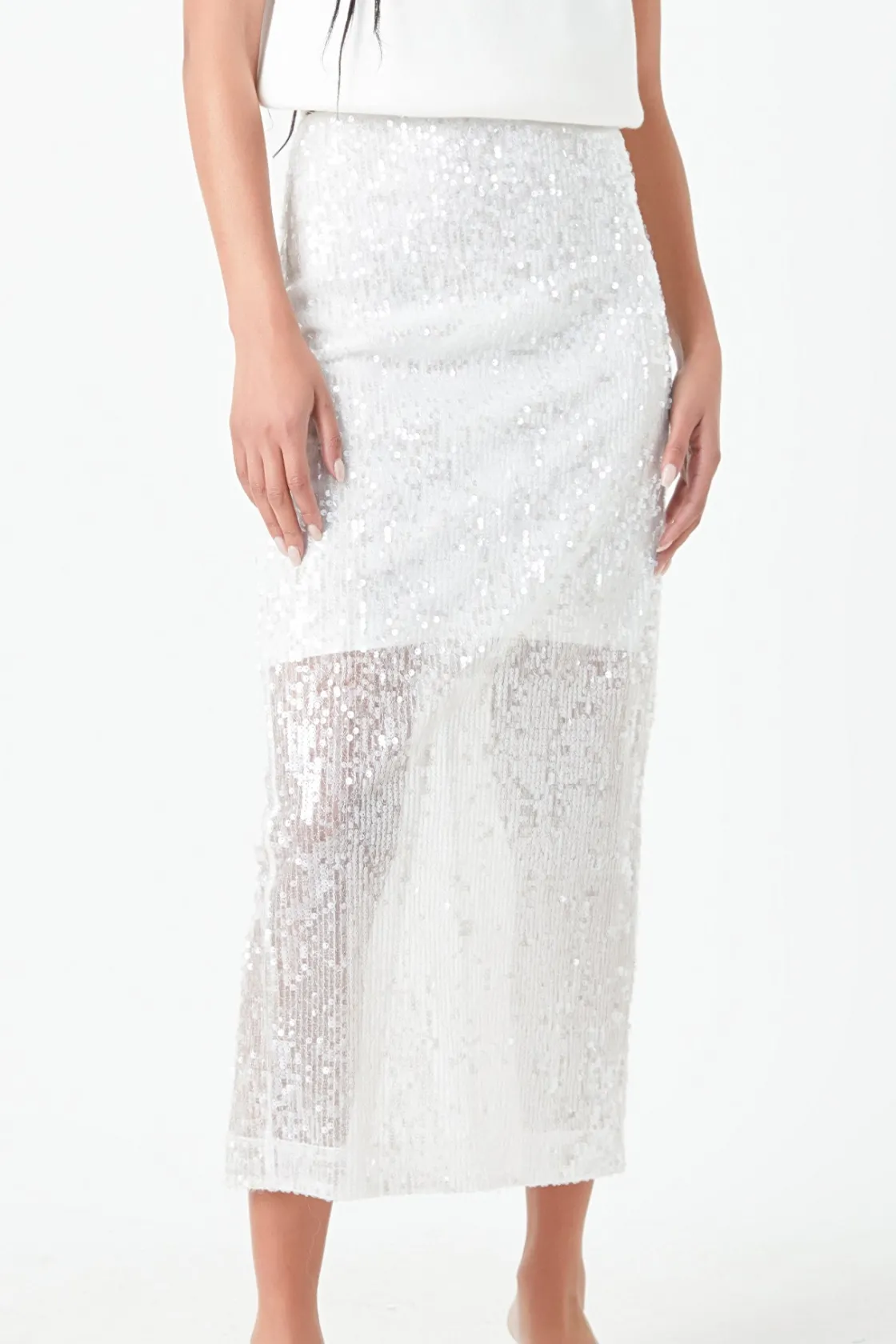 grey_lab__sequin_back_sli_2.webp GREY LAB Matching Sets | Skirts*- Sequin Back Slit Maxi Skirt
