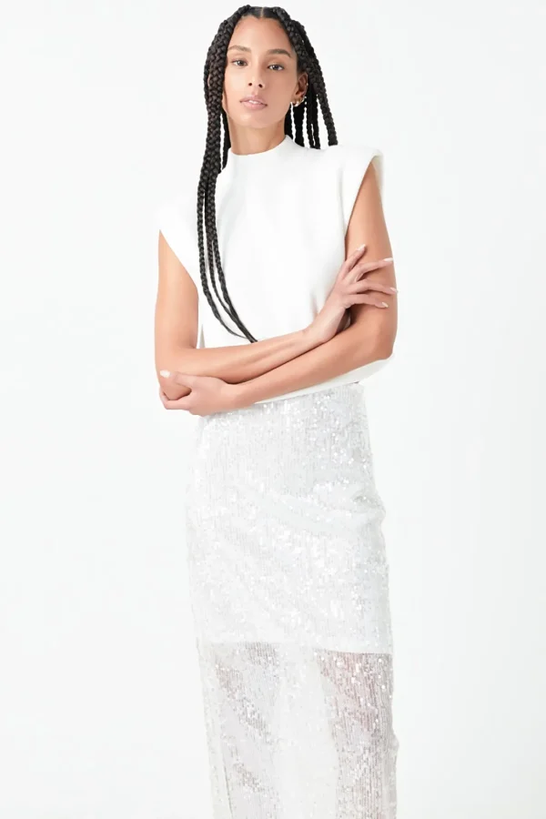 GREY LAB Matching Sets | Skirts*- Sequin Back Slit Maxi Skirt