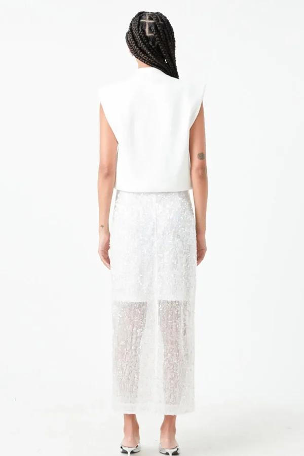 GREY LAB Matching Sets | Skirts*- Sequin Back Slit Maxi Skirt