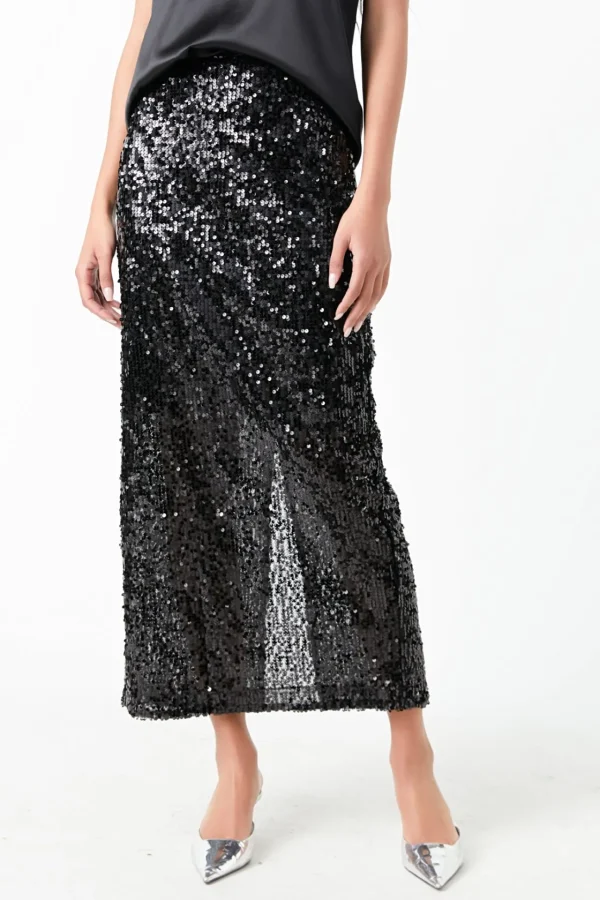 GREY LAB Matching Sets | Skirts*- Sequin Back Slit Maxi Skirt