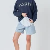 GREY LAB Tops*- Sequin Letter Sweatshirt NAVY
