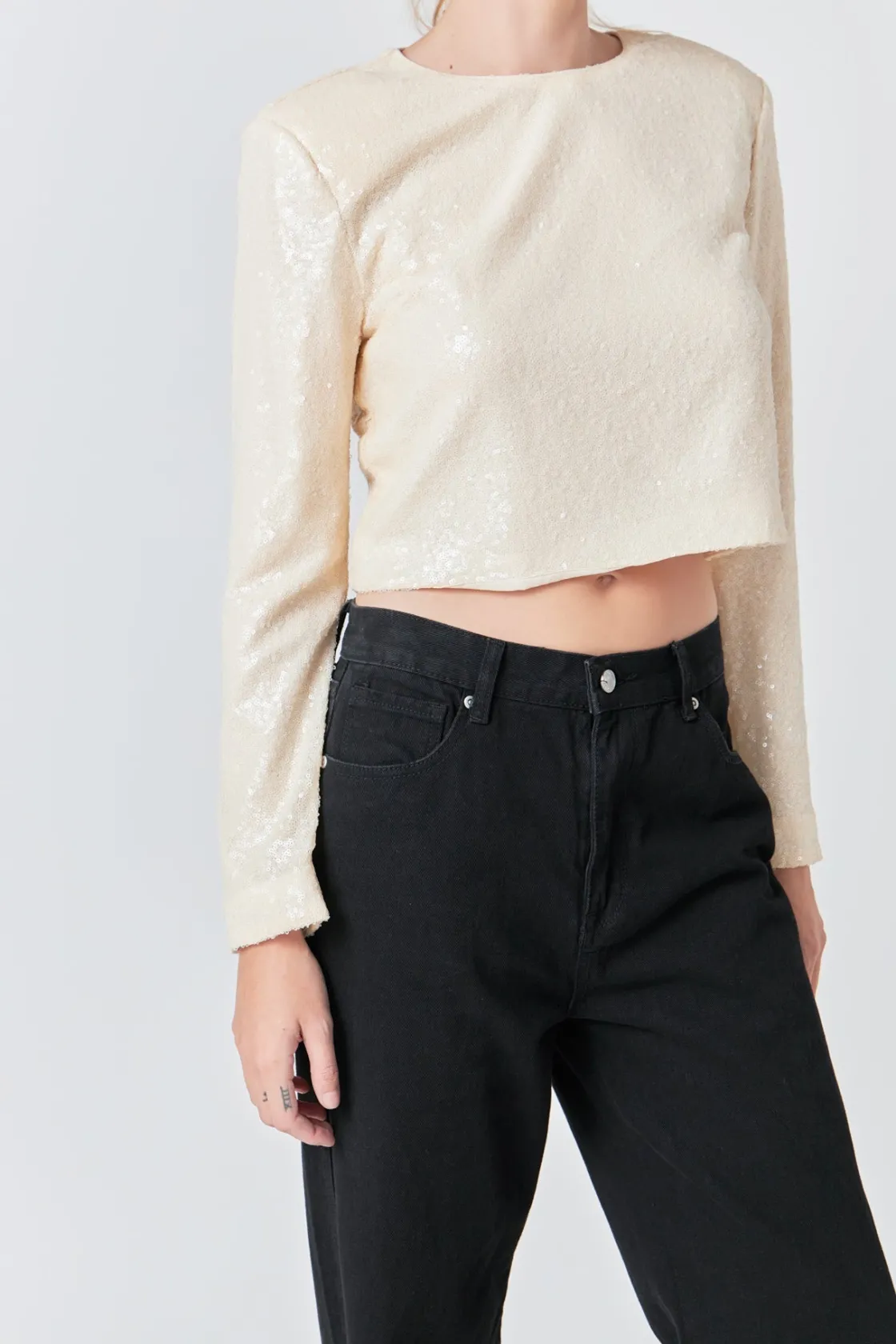grey_lab__sequin_power_sh_1.webp GREY LAB Tops*- Sequin Power Shoulder Top LIGHTBEIGE
