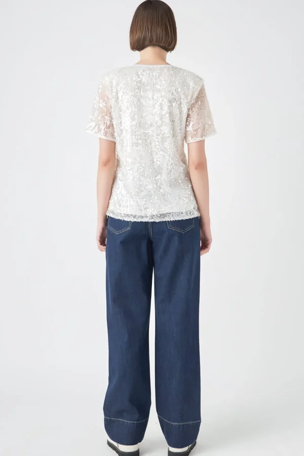 GREY LAB Matching Sets | Tops*- Sequin Shoulder Padded Top