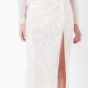 GREY LAB Matching Sets | Skirts*- Sequin Vent Midi Skirt NUDEPINK