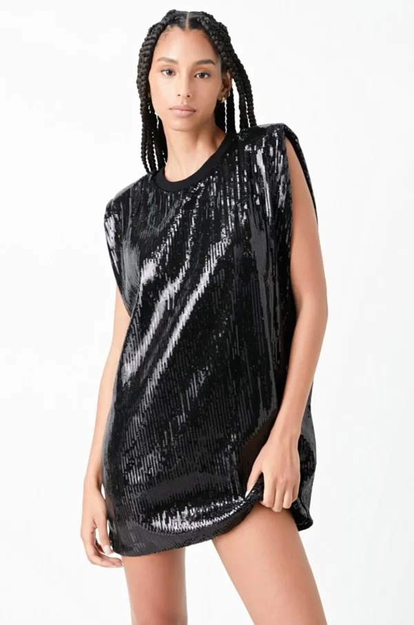 GREY LAB Sequin Dresses | Tops*- Sequined Mini Dress BLACK