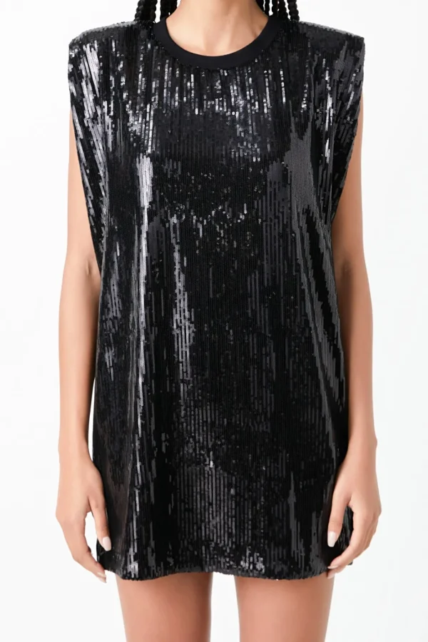 GREY LAB Sequin Dresses | Tops*- Sequined Mini Dress BLACK