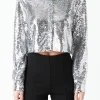 GREY LAB Matching Sets | Shirts & Blouses*- Sequins Cropped Shirt SILVER