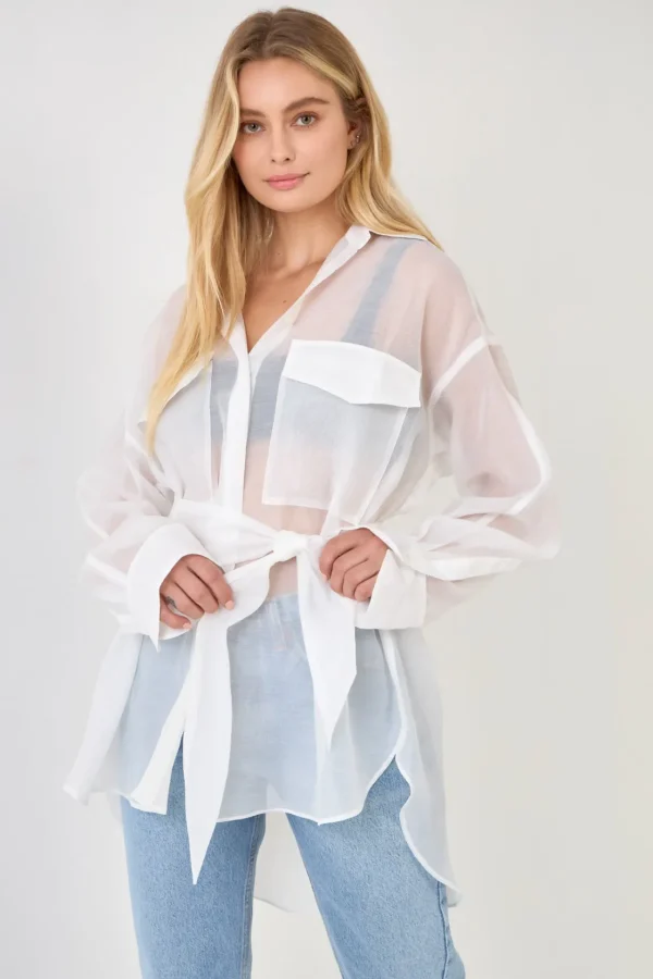 GREY LAB Shirts & Blouses | Tops*- Sheer Overshirt