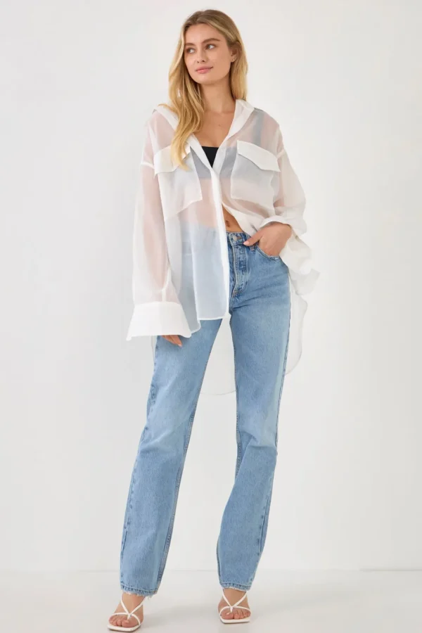 GREY LAB Shirts & Blouses | Tops*- Sheer Overshirt