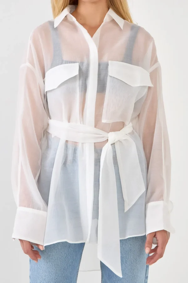 GREY LAB Shirts & Blouses | Tops*- Sheer Overshirt