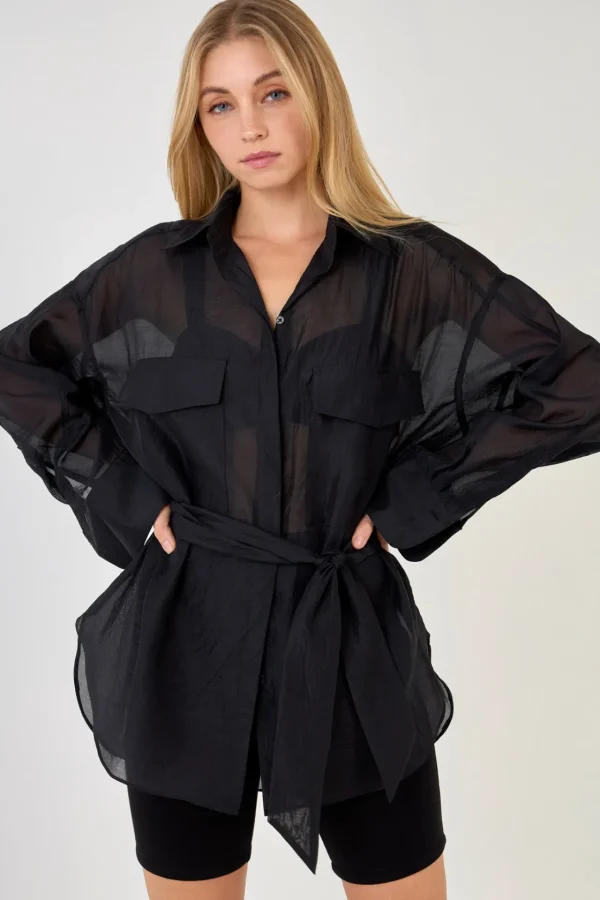 GREY LAB Shirts & Blouses | Tops*- Sheer Overshirt