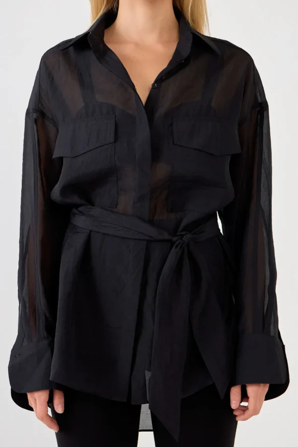 GREY LAB Shirts & Blouses | Tops*- Sheer Overshirt