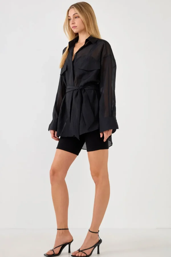 GREY LAB Shirts & Blouses | Tops*- Sheer Overshirt