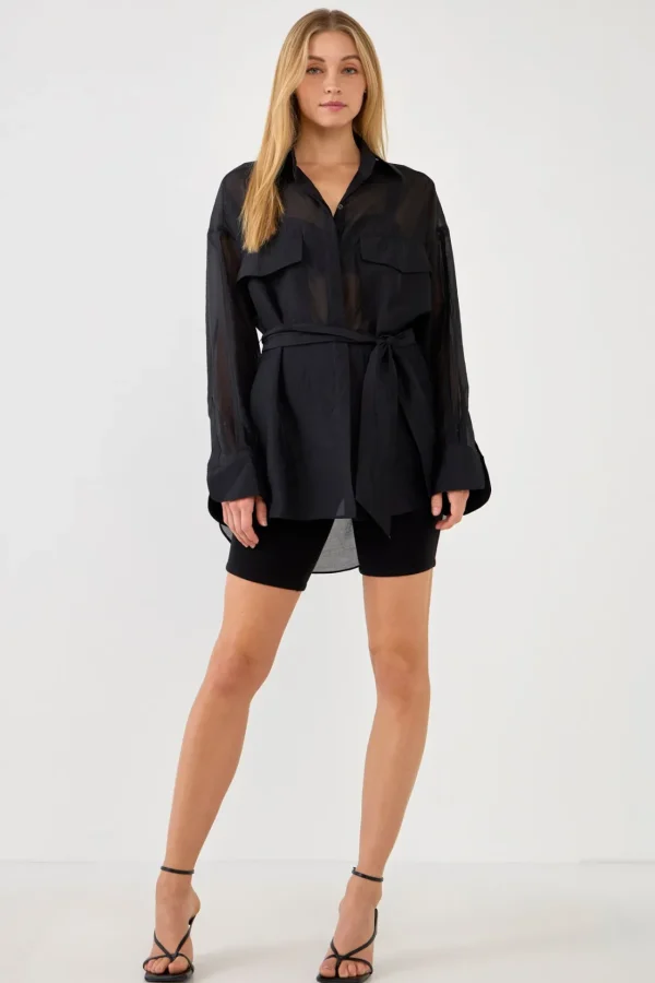 GREY LAB Shirts & Blouses | Tops*- Sheer Overshirt