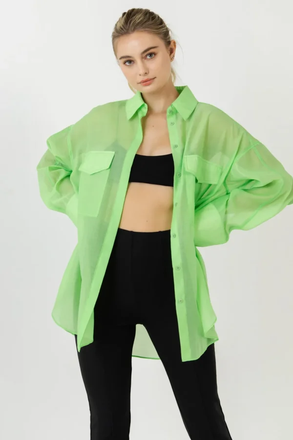 GREY LAB Shirts & Blouses | Tops*- Sheer Overshirt