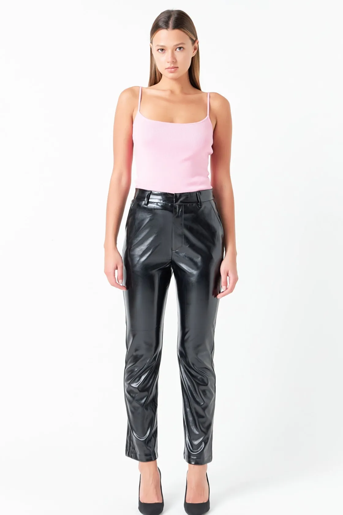 grey_lab__shiny_highwaist_4.webp GREY LAB Pants | Tops*- Shiny High-Waisted Faux Leather Pants