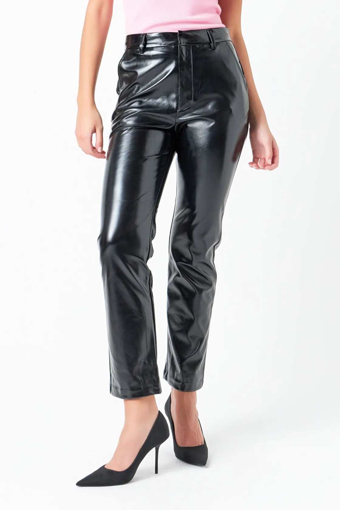 grey_lab__shiny_highwaist_5.webp GREY LAB Pants | Tops*- Shiny High-Waisted Faux Leather Pants