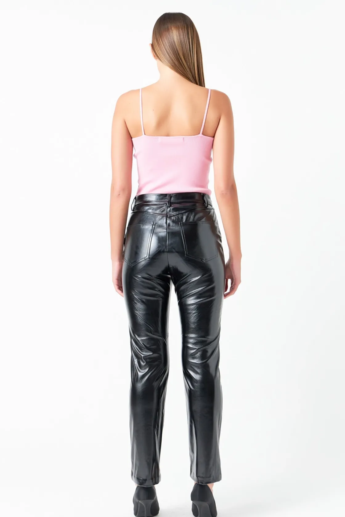 grey_lab__shiny_highwaist_8.webp GREY LAB Pants | Tops*- Shiny High-Waisted Faux Leather Pants