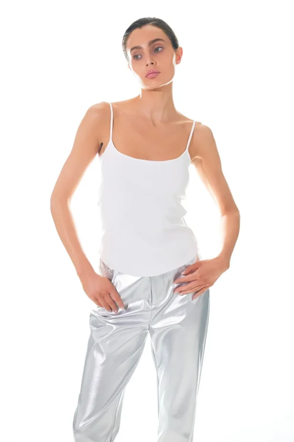GREY LAB Tops | Pants*- Shiny PU Pants SILVER