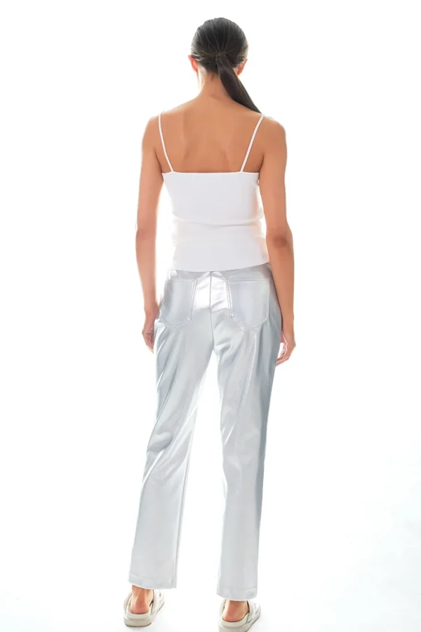 GREY LAB Tops | Pants*- Shiny PU Pants SILVER