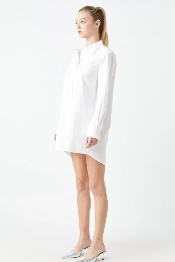 GREY LAB White Dresses | Tops*- Shirt Mini Dress WHITE