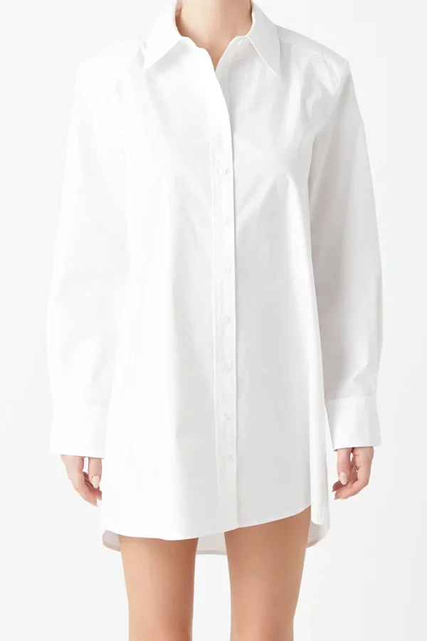 GREY LAB White Dresses | Tops*- Shirt Mini Dress WHITE