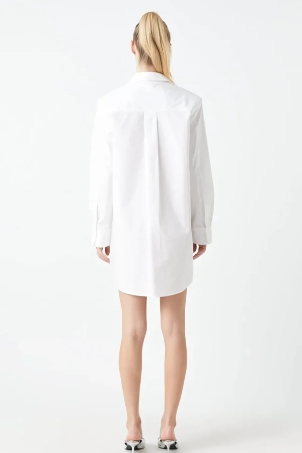 GREY LAB White Dresses | Tops*- Shirt Mini Dress WHITE