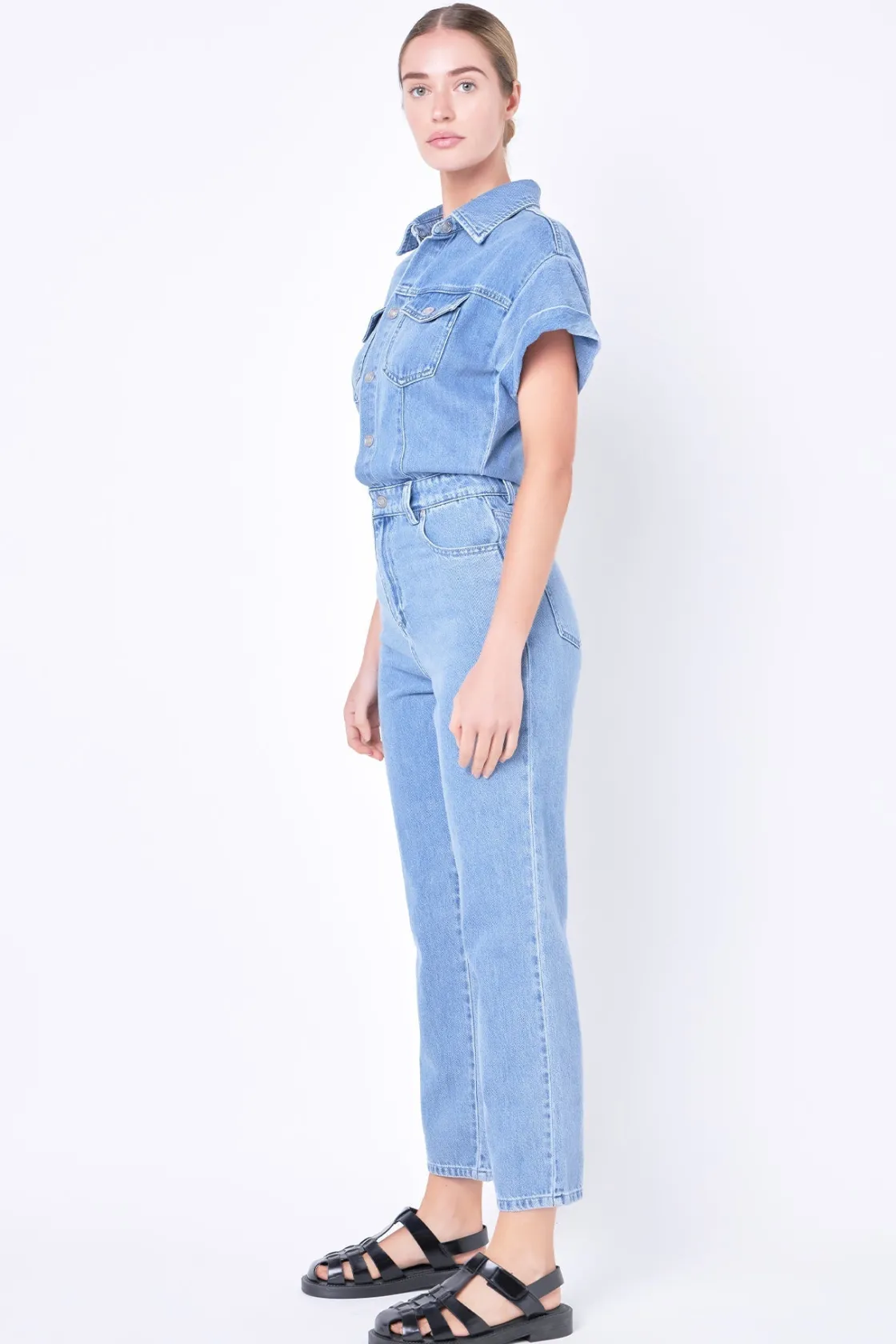 grey_lab__short_sleeve_de_1.webp GREY LAB Denim*- Short Sleeve Denim Jumpsuit BLUE