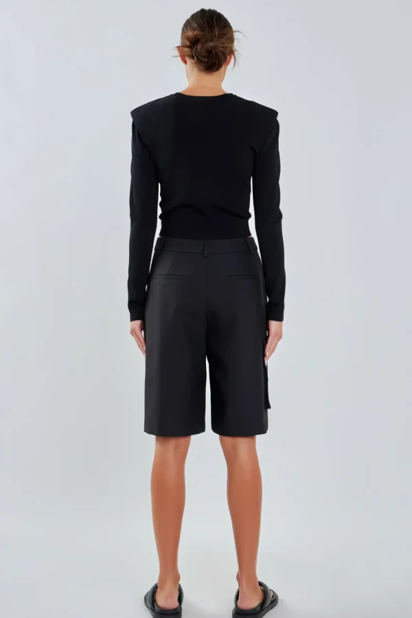 GREY LAB Sweaters & Knits | Tops*- Shoulder Pad Cardigan BLACK