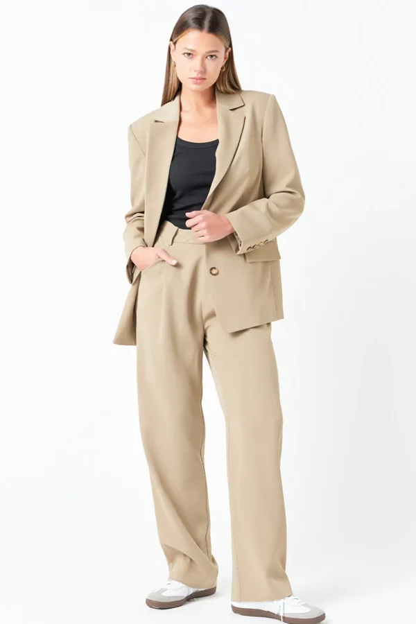 GREY LAB Matching Sets | Blazers*- Single Breasted Oversized Blazer KHAKI